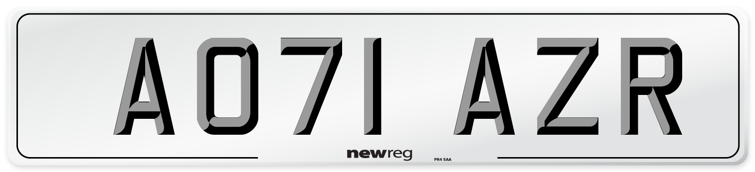AO71 AZR Number Plate from New Reg